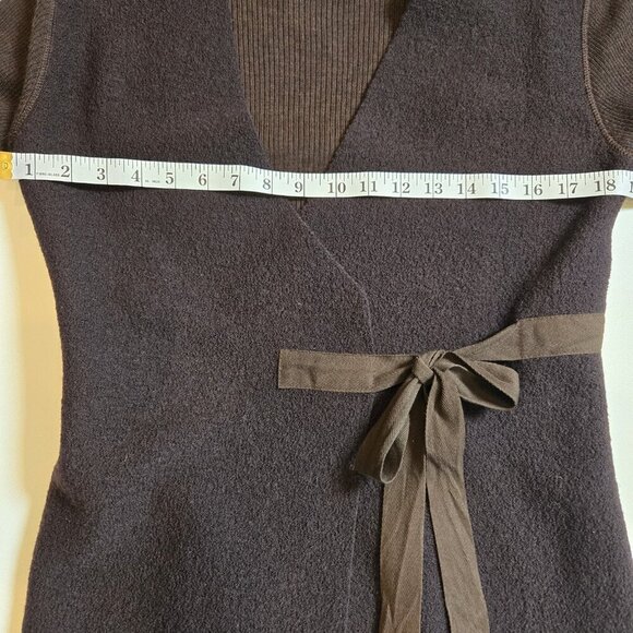 Silvia Novelli Merino Wool Wrap‎ Longline Classic Layering Sweater Womens Large - Picture 8 of 9